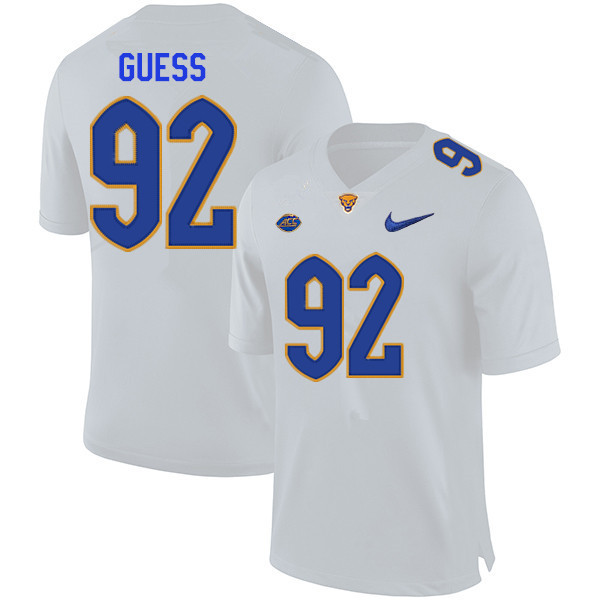 Men #92 Cam Guess Pitt Panthers College Football Jerseys Sale-White